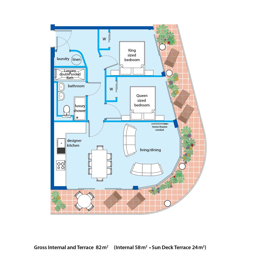 Image of Apartment - 2 Bedrooms - 1 Bathrooms for Rental in Majestic Ocean Plaza-Gibraltar, Image 13